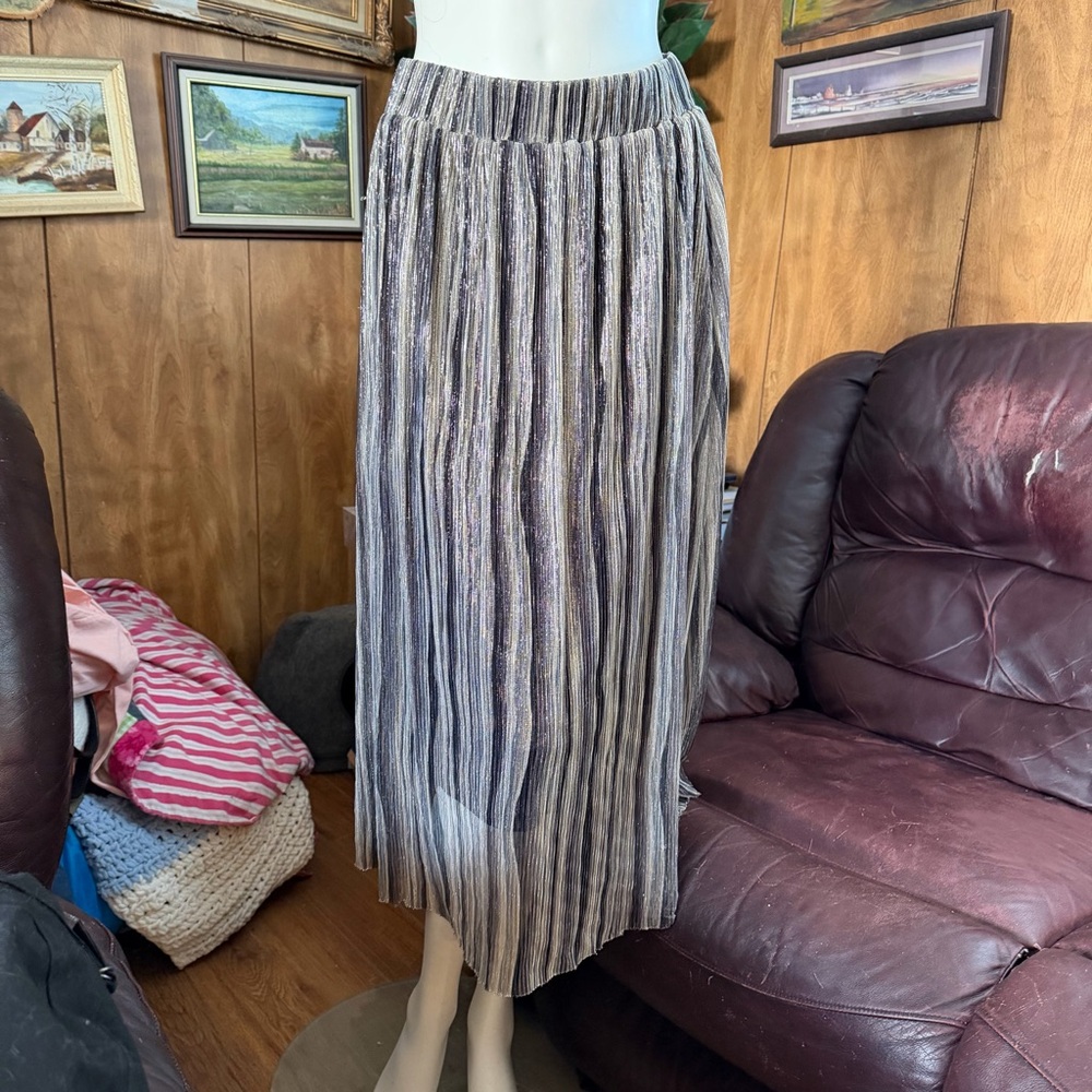 Metallic Striped Skirt